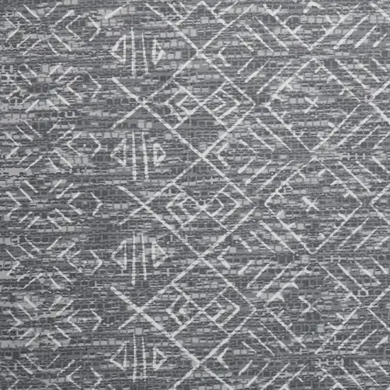 Dark Gray And Off White Tribal Distressed Area Rug Photo 4