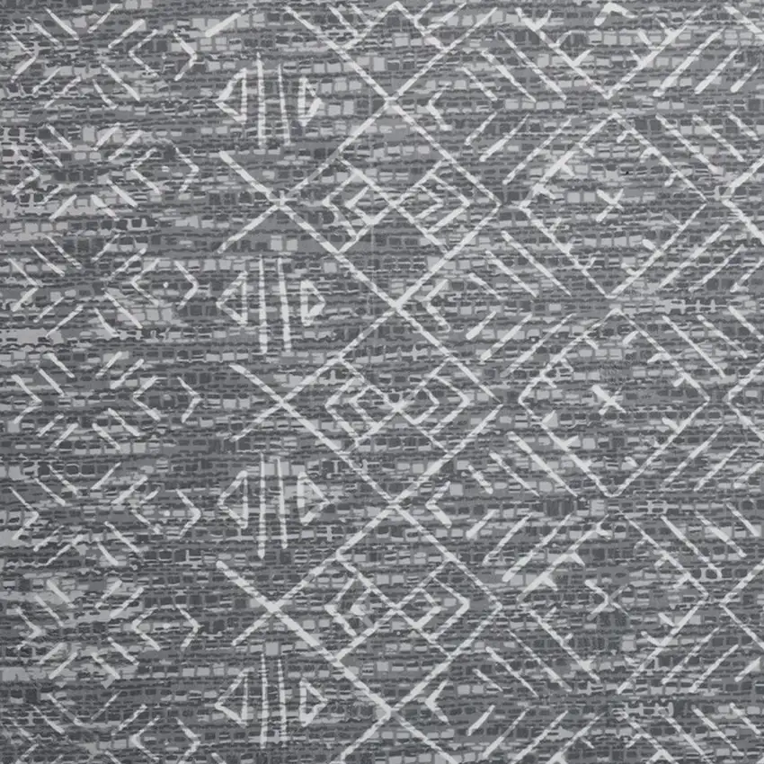 Dark Gray And Off White Tribal Distressed Area Rug Photo 4