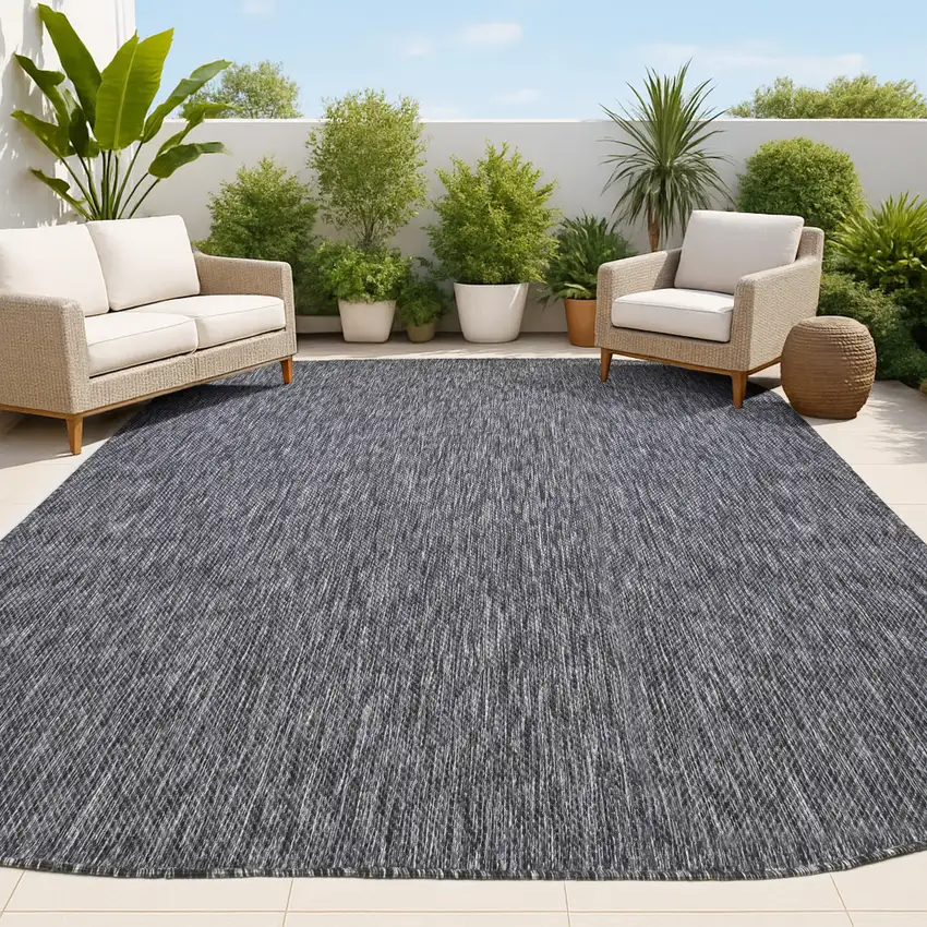 Dark Gray Indoor Outdoor Area Rug Photo 4