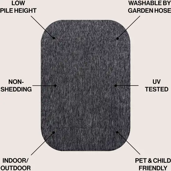 Dark Gray Indoor Outdoor Area Rug Photo 9