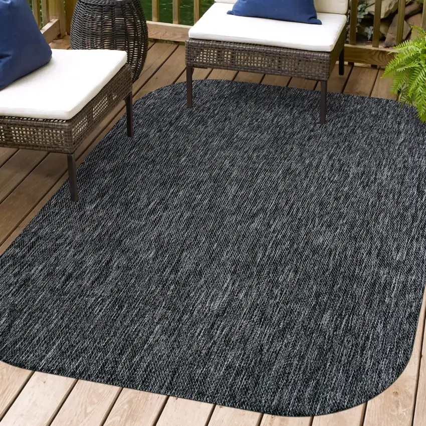Dark Gray Indoor Outdoor Area Rug Photo 8