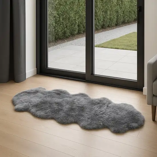 Dark Gray New Zealand Lambs Wool Handmade Area Rug Photo 1