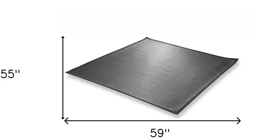5' Charcoal Square Indoor Outdoor Area Rug Photo 3