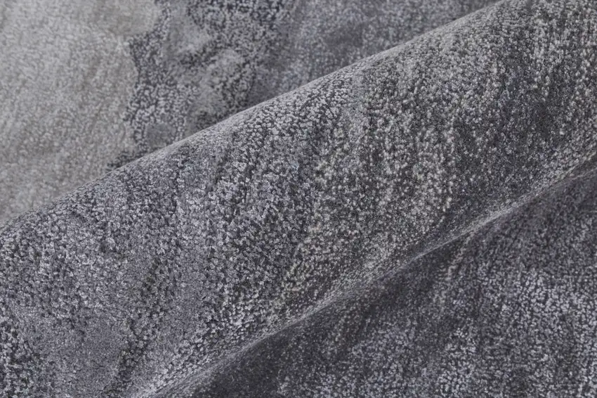Dark Gray and Ivory Abstract Hand Tufted Area Rug Photo 9