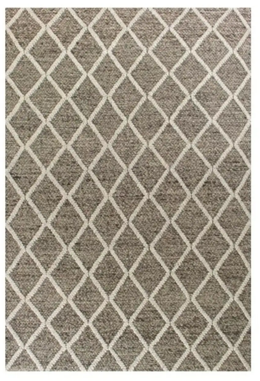 Dark Grey Hand Woven Diamond Pattern Indoor Area Rug Photo 1