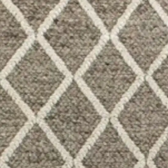 Dark Grey Hand Woven Diamond Pattern Indoor Area Rug Photo 3
