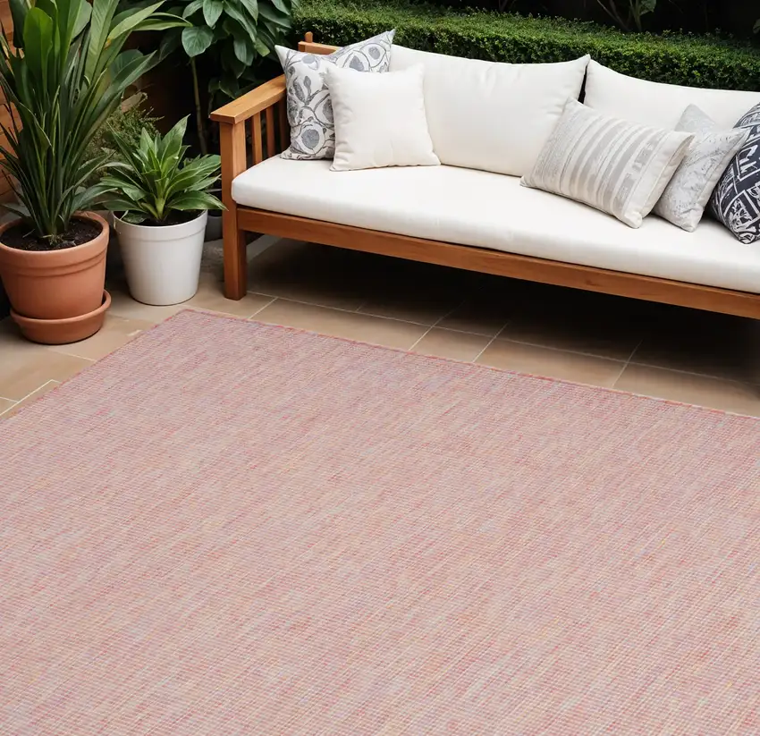 Dark Red Indoor Outdoor Area Rug Photo 1
