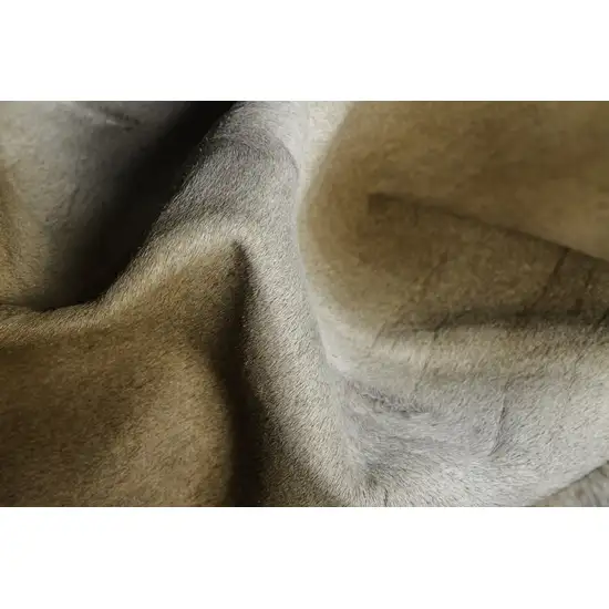 Dark Tan Genuine Cowhide Hand Knotted Area Rug Photo 6