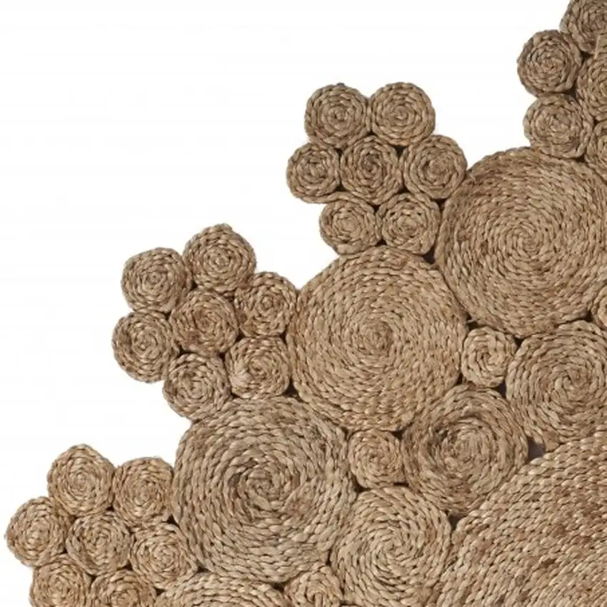 Natural Jute Abstract Geometric Hand Braided Area Rug Photo 4