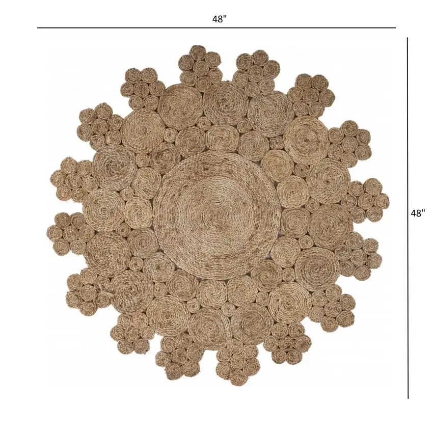 Dazzling Concentric Natural Boutique Jute Rug Photo 8
