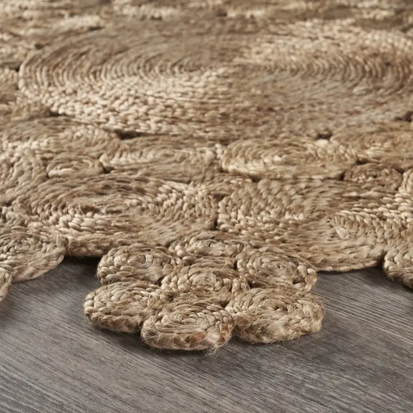 Dazzling Concentric Natural Boutique Jute Rug Photo 3