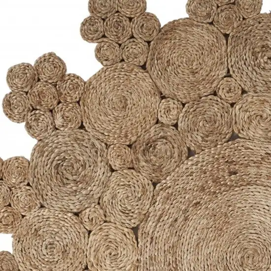 8' Natural Jute Hand Braided Round Rug Photo 4