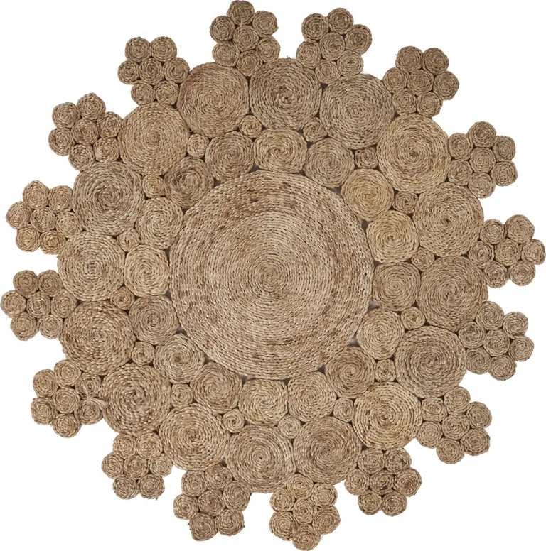 Dazzling Concentric Natural Boutique Jute Rug Photo 3