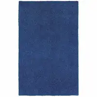 Photo of Deep Blue Shag Tufted Handmade Stain Resistant Area Rug