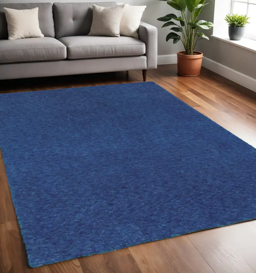 Blue Shag Hand Tufted Area Rug Photo 1