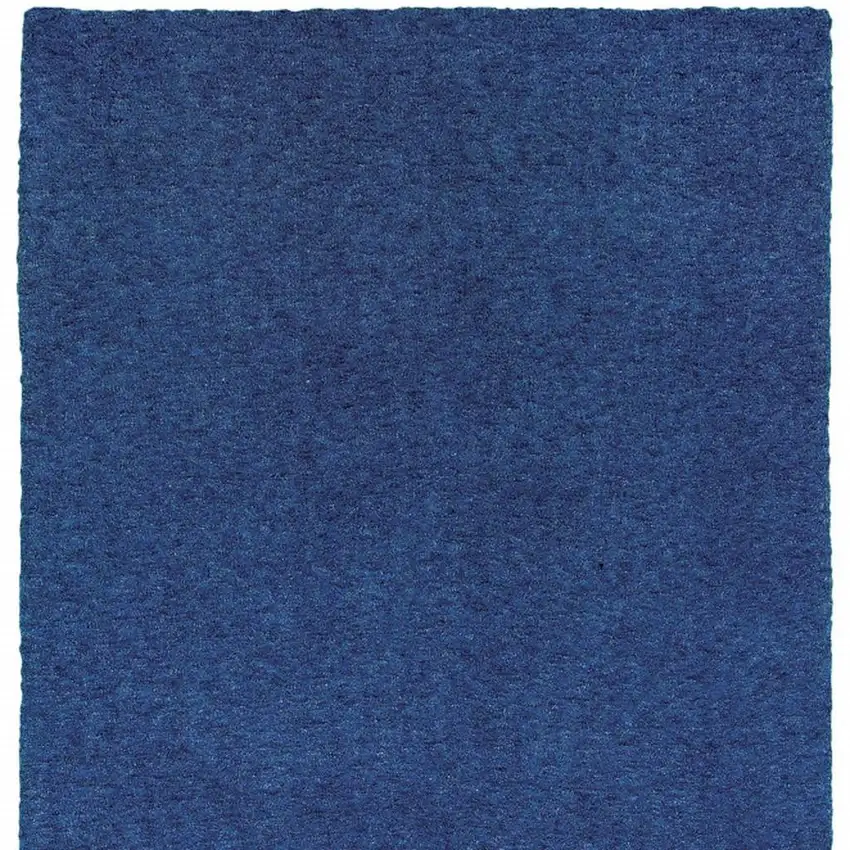 Deep Blue Shag Tufted Handmade Stain Resistant Area Rug Photo 5