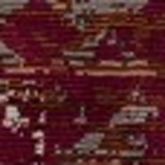 Brown Dark Red And Ivory Geometric Distressed Area Rug Photo 7