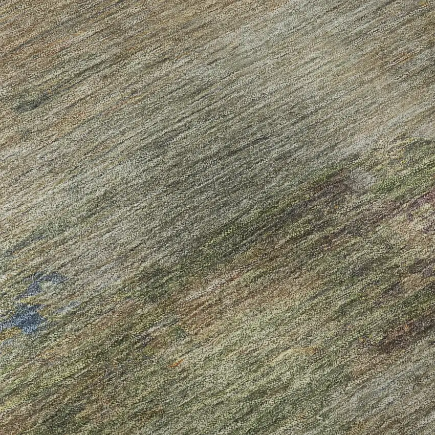 Denim Blue And Beige Abstract Washable Area Rug With UV Protection Photo 8