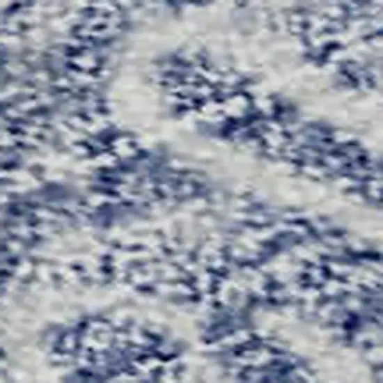 Denim Blue And Beige Floral Washable Area Rug With UV Protection Photo 2