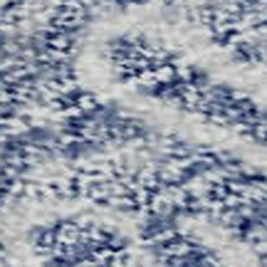 Denim Blue And Beige Floral Washable Area Rug With UV Protection Photo 2