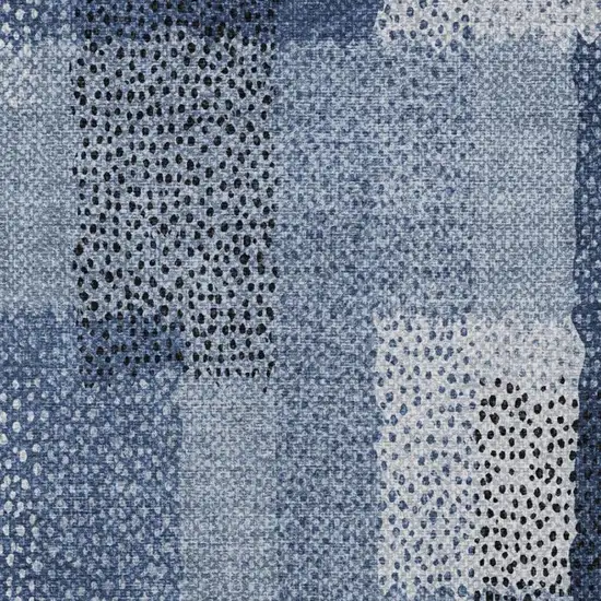 Denim Blue And Blue Abstract Washable Indoor Outdoor Area Rug Photo 6