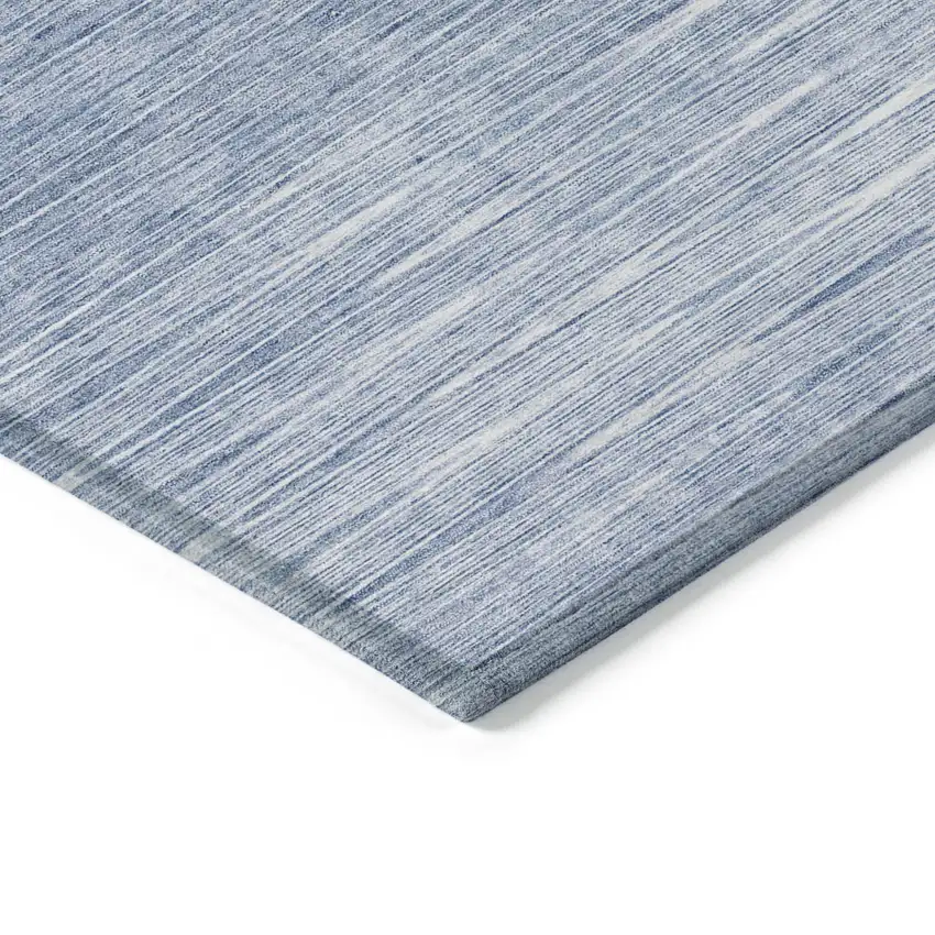 Denim Blue And Blue Abstract Washable Indoor Outdoor Area Rug Photo 4
