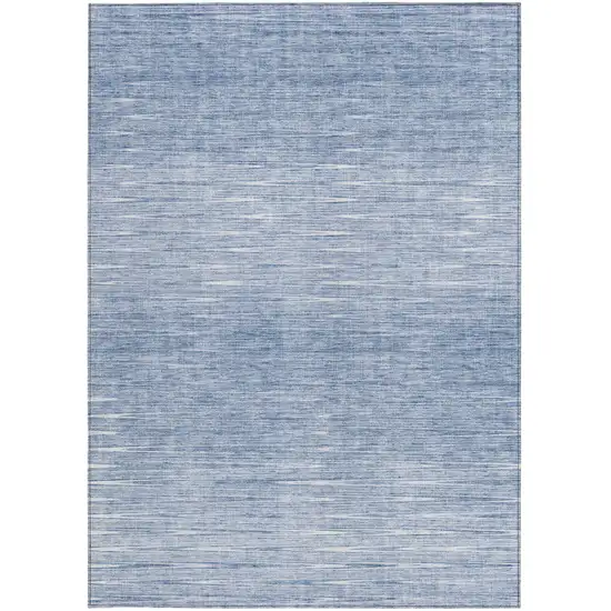 Denim Blue And Blue Abstract Washable Indoor Outdoor Area Rug Photo 6