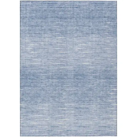 Denim Blue And Blue Abstract Washable Indoor Outdoor Area Rug Photo 2