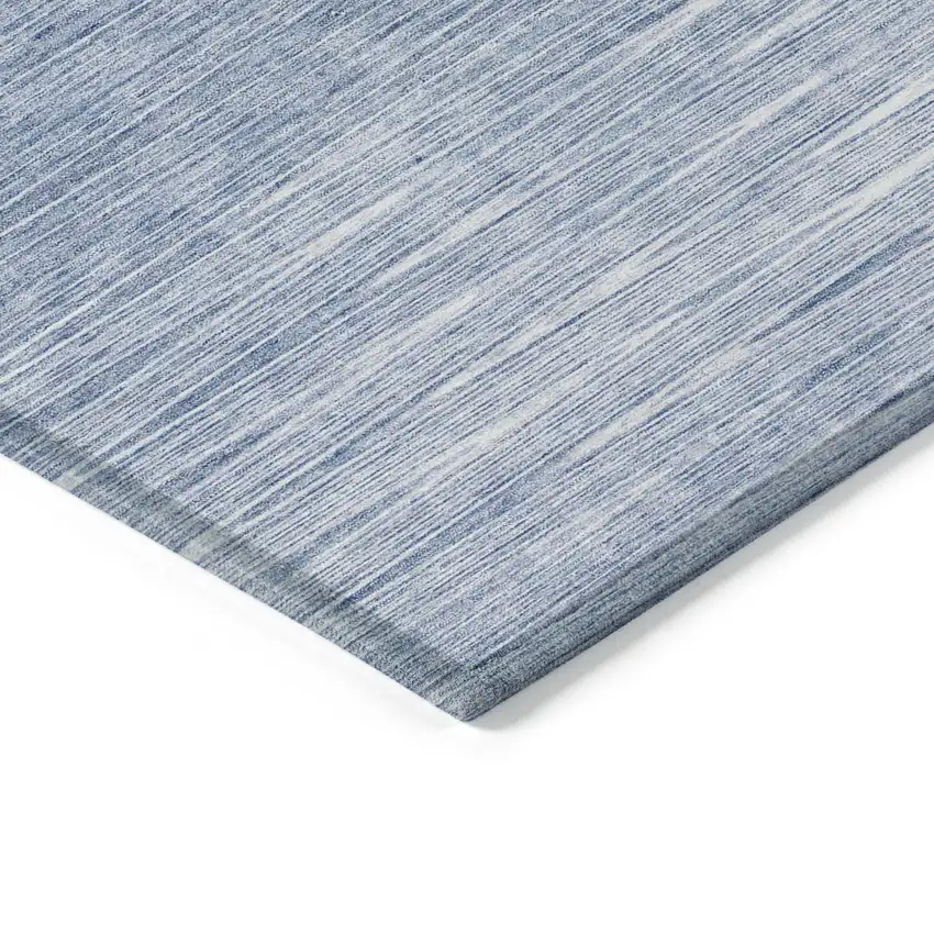 Denim Blue And Blue Abstract Washable Indoor Outdoor Area Rug Photo 5