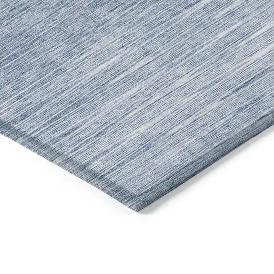 Denim Blue And Blue Abstract Washable Indoor Outdoor Area Rug Photo 5