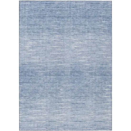 Denim Blue And Blue Abstract Washable Indoor Outdoor Area Rug Photo 2
