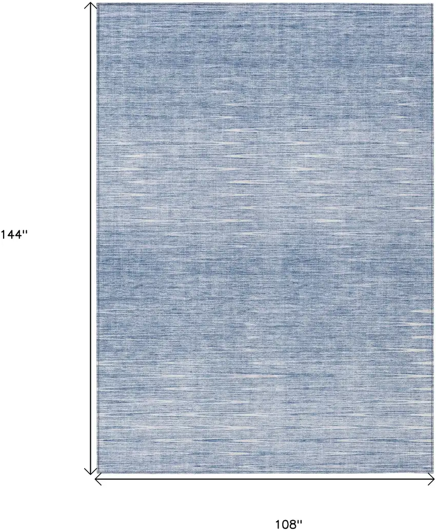 Denim Blue And Blue Abstract Washable Indoor Outdoor Area Rug Photo 3