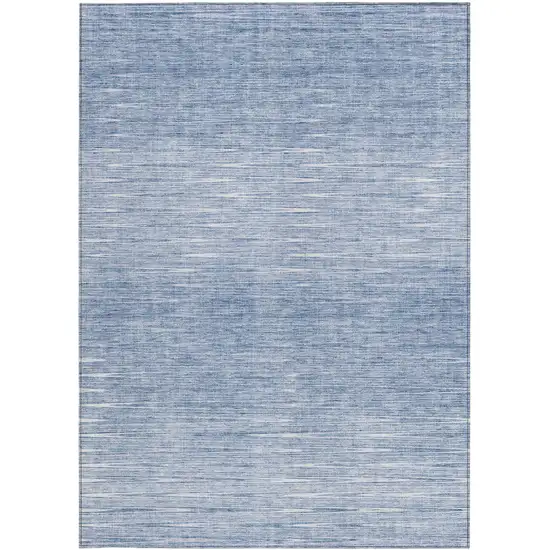 Denim Blue And Blue Abstract Washable Indoor Outdoor Area Rug Photo 6