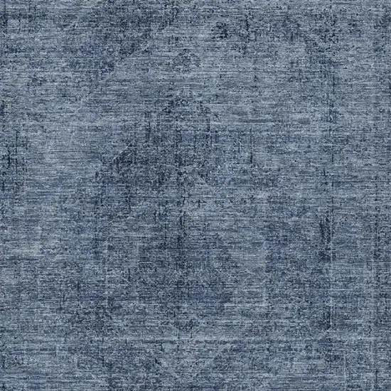 Denim Blue And Blue Oriental Washable Indoor Outdoor Area Rug Photo 3