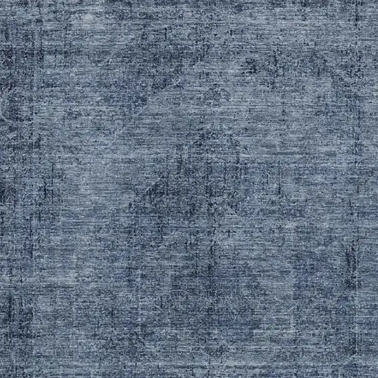 Denim Blue And Blue Oriental Washable Indoor Outdoor Area Rug Photo 3