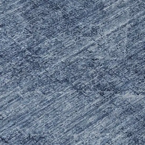 Denim Blue And Blue Oriental Washable Indoor Outdoor Area Rug Photo 6