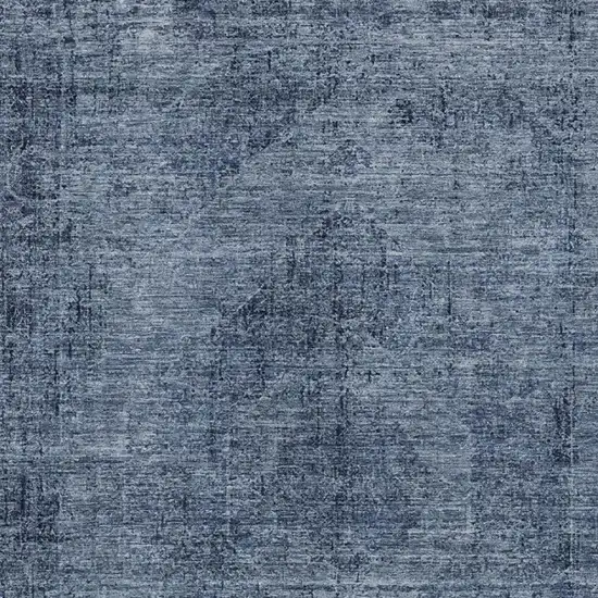 Denim Blue And Blue Oriental Washable Indoor Outdoor Area Rug Photo 3