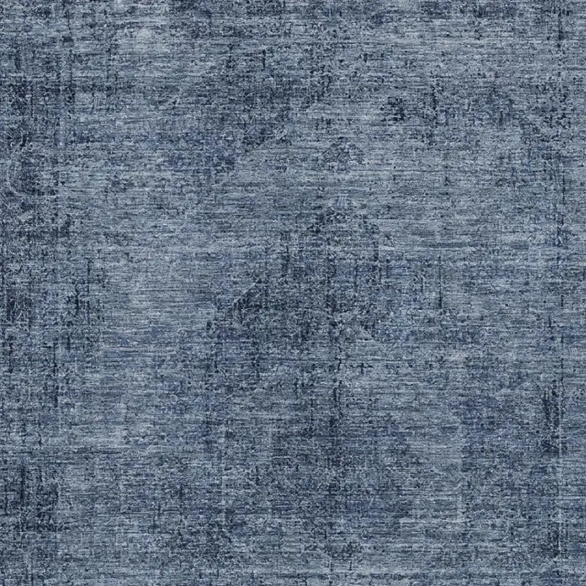 Denim Blue And Blue Oriental Washable Indoor Outdoor Area Rug Photo 3