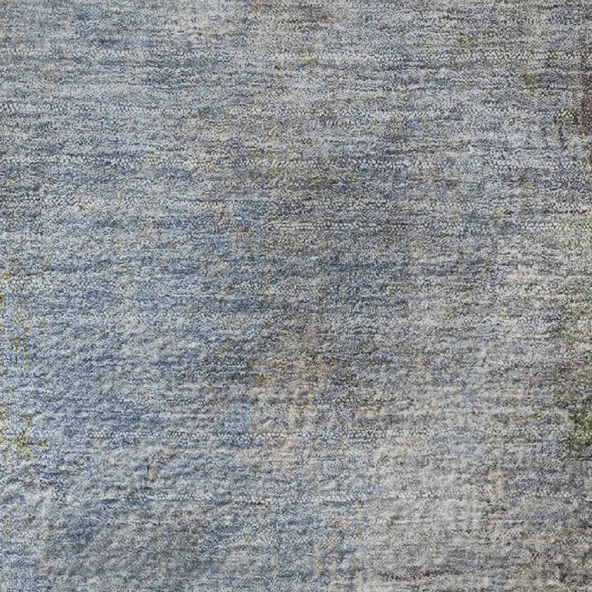 Denim Blue And Brown Abstract Washable Area Rug With UV Protection Photo 9