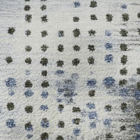 Denim Blue And Chocolate Geometric Washable Area Rug With UV Protection Photo 8