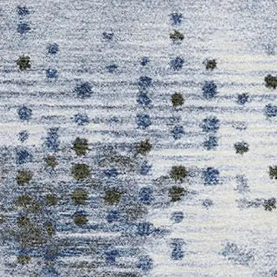 Denim Blue And Chocolate Geometric Washable Area Rug With UV Protection Photo 3