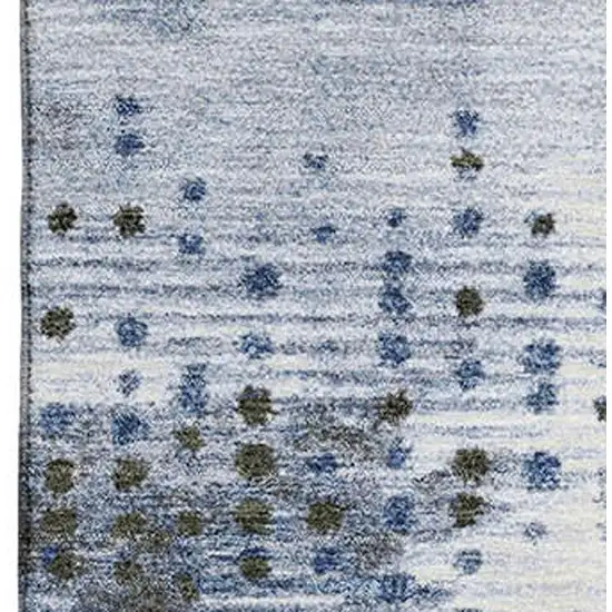 Denim Blue And Chocolate Geometric Washable Area Rug With UV Protection Photo 3