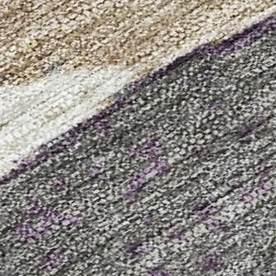 Denim Blue And Eggplant Abstract Washable Indoor Outdoor Area Rug Photo 3