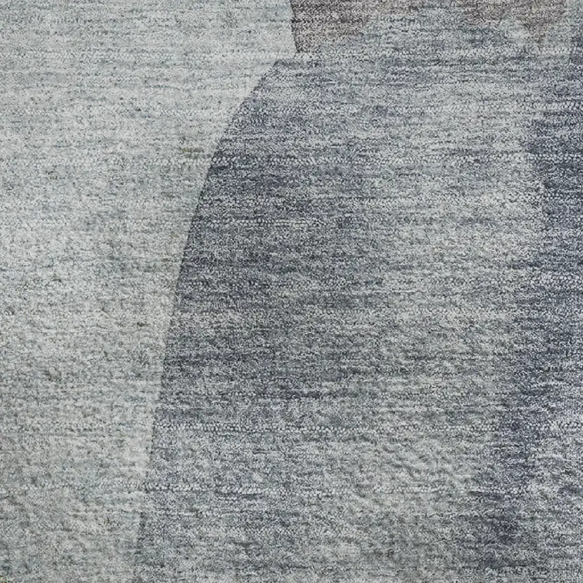 Denim Blue And Gray Abstract Washable Area Rug With UV Protection Photo 4