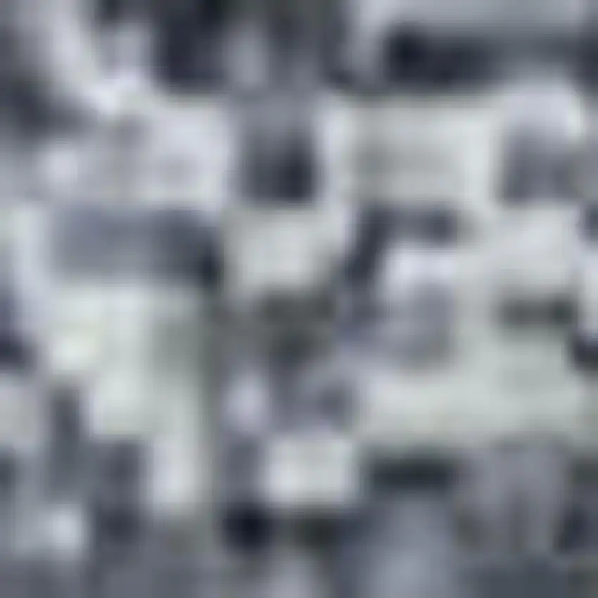 Denim Blue And Gray Abstract Washable Area Rug With UV Protection Photo 3