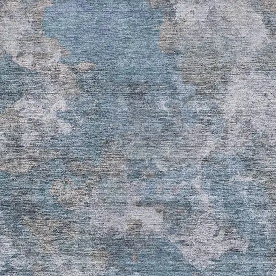 Denim Blue And Gray Abstract Washable Area Rug With UV Protection Photo 3