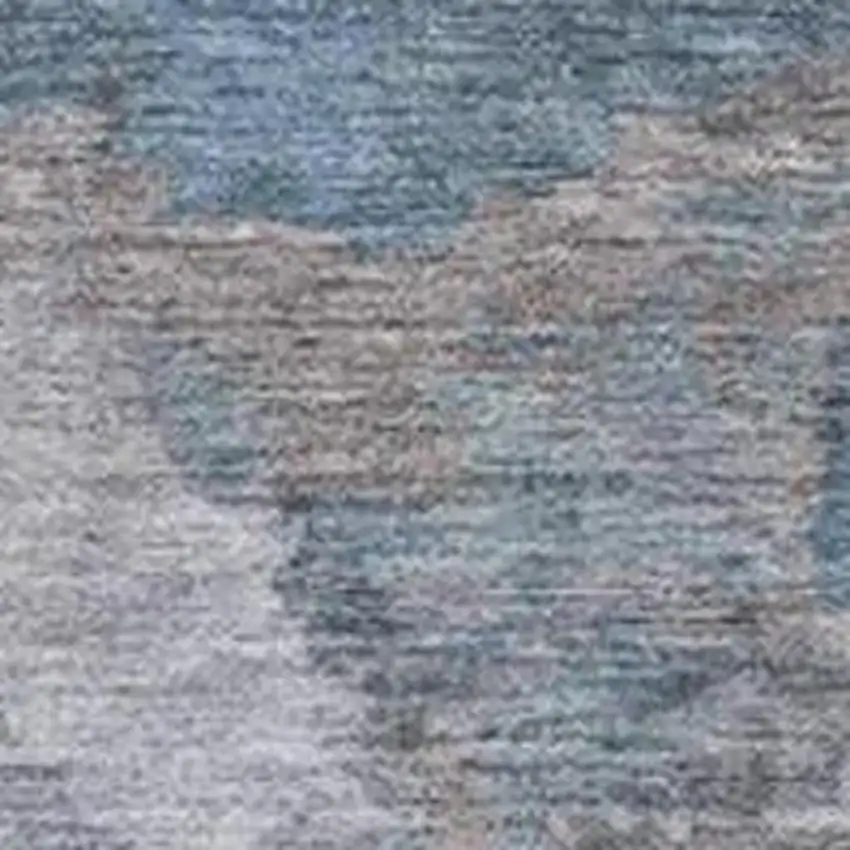 Denim Blue And Gray Abstract Washable Indoor Outdoor Area Rug Photo 3