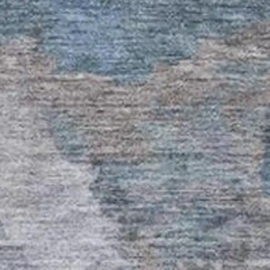 Denim Blue And Gray Abstract Washable Indoor Outdoor Area Rug Photo 3
