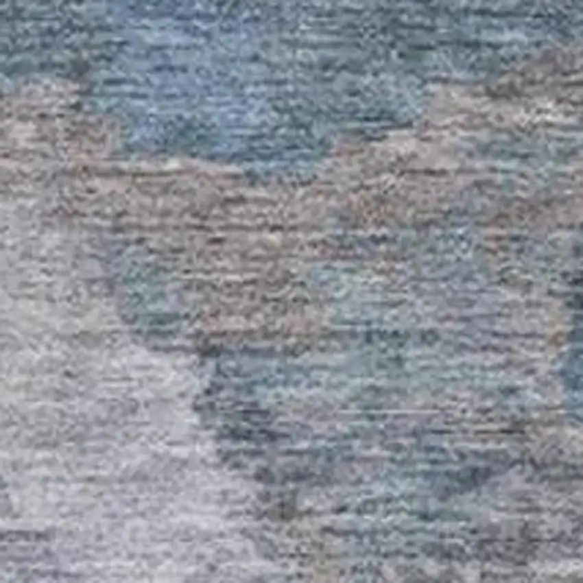 Denim Blue And Gray Abstract Washable Indoor Outdoor Area Rug Photo 3