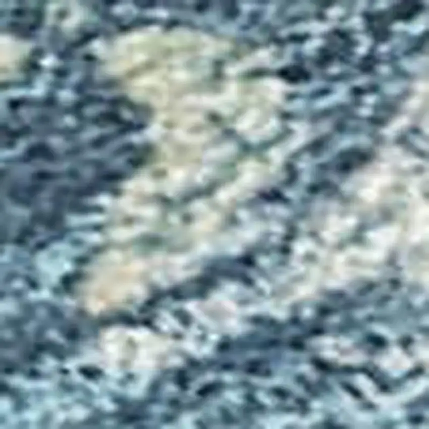 Denim Blue And Gray Abstract Washable Indoor Outdoor Area Rug Photo 2